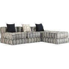 VidaXL Trijų vietų modulinė dėtuvė Tissu Rayure