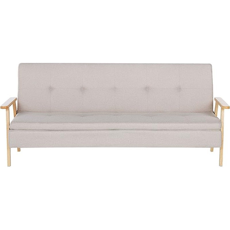 Sofa Bed Function Beige Upholstered Cover Modern 3-Seater Sofa Bed Tjorn