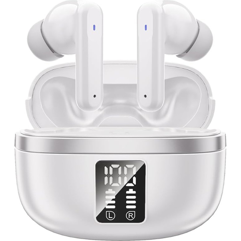 JBMI Kopfhörer Kabellos Bluetooth 5.3, In Ear mit 4 ENC Mikrofon Bluetooth Kopfhörer, 60 Std Stereo Kabellose Kopfhörer Noise Cancelling Earbuds, USB-C, IP7 Wasserdicht Ohrhörer für Arbeit Sport