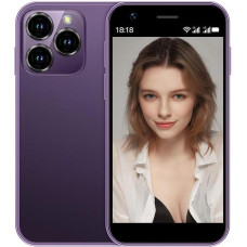 Hipipooo mini išmanusis telefonas Neblokuotas 4G mobilusis telefonas 3,0 colių Dual SIM 2000 mAh baterija Dviguba kamera Android 10.0 Quad Core WiFi Bluetooth Hotspot atsarginis telefonas (violetinė, 3GB+64GB)