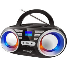 Nešiojamasis CD grotuvas LED disko žibintai Boombox CD/CD-R USB FM radijas AUX-In ausinių lizdas 20 atminties lizdų Vaikų radijas CD radijas CD radijas Stereo kompaktiška sistema