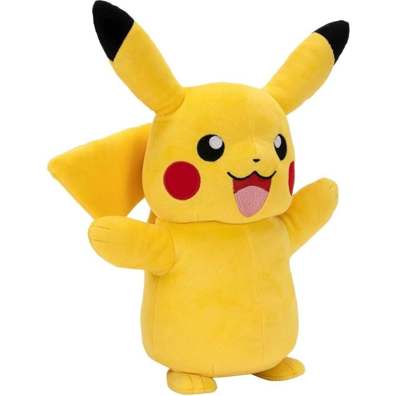 Pokémon PKW2365-28 cm prabangus pliušinis žaislas - Pikachu, oficialus pliušinis žaislas su judesiais, šviesa ir garsu