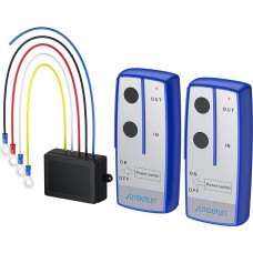 AUTOUTLET 2 x Wireless Electric Winch Radio Remote Control, Range 100 Feet, 12 V Motor Winch Gate Opener Controller Remote Control Set for Winch Dumper Truck ATV