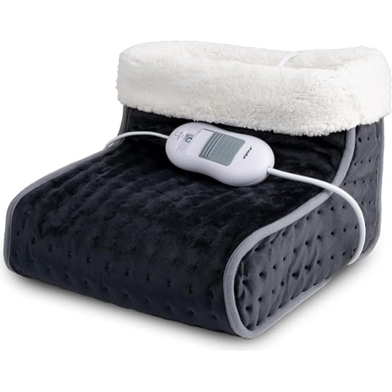 Alpina Electric Foot Warmer with Washable Inner Lining, Heat Setting via Remote Control, 3 Heat Settings Selectable