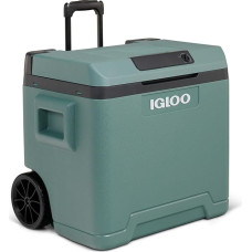 IGLOO Electric Cool Box IE42 with Telescopic Handle and Wheels for Car and Socket, 42 L, 12 V and 230 V, Green