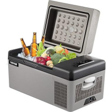 VEVOR BuoQua 20L Car Fridge Compressor Cool Box Stainless Steel Holiday Insulated Box Mini Fridge Cool Box Car and Socket