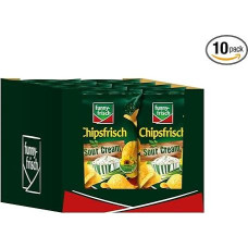 funny-frisch Chipsfrisch Sour Cream and Wild Onion, Pack of 10 (10 x 150 g)