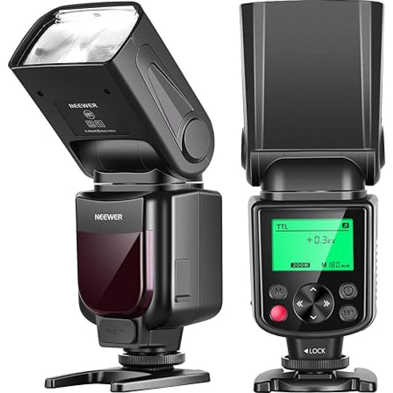 NEEWER 750II TTL Blitz Speedlite mit LCD Bildschirm, suderinama su Nikon D4 D5 D5 D60 D90 D100 D200 D300S D300 D500 D610 D700 D750 D800 D810 D850 D3400 D3500 D5200 D5300 D7000 D7100 D7200 D7500