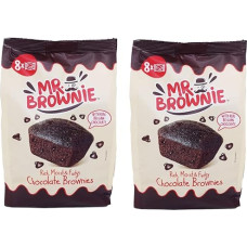 Mr. Brownie 2 x 200 g Chocolate Brownies with Belgian Chocolate, 8 Brownies per Pack, Delicious Pastries Value Pack