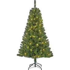 Black Box Trees Charlton Artificial Christmas Tree with LED Lights - H155 x Ø91cm - Green