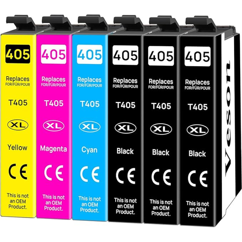 405XL Printer Cartridges for Epson 405 XL Cartridges Compatible with Epson Workforce Pro WF-3820DWF WF-3825DWF WF-4820DWF WF-4825DWF WF-4830DTWF Workforce WF-7830DTWF WF-7835DTWF WF-7840DTWF (Pack of