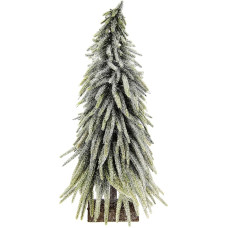 Artificial Mini Christmas Tree on Wooden Base Iced Snow Snowy Artificial Snow Christmas Tree Art Artificial Fir Small Christmas Tree Christmas Decoration