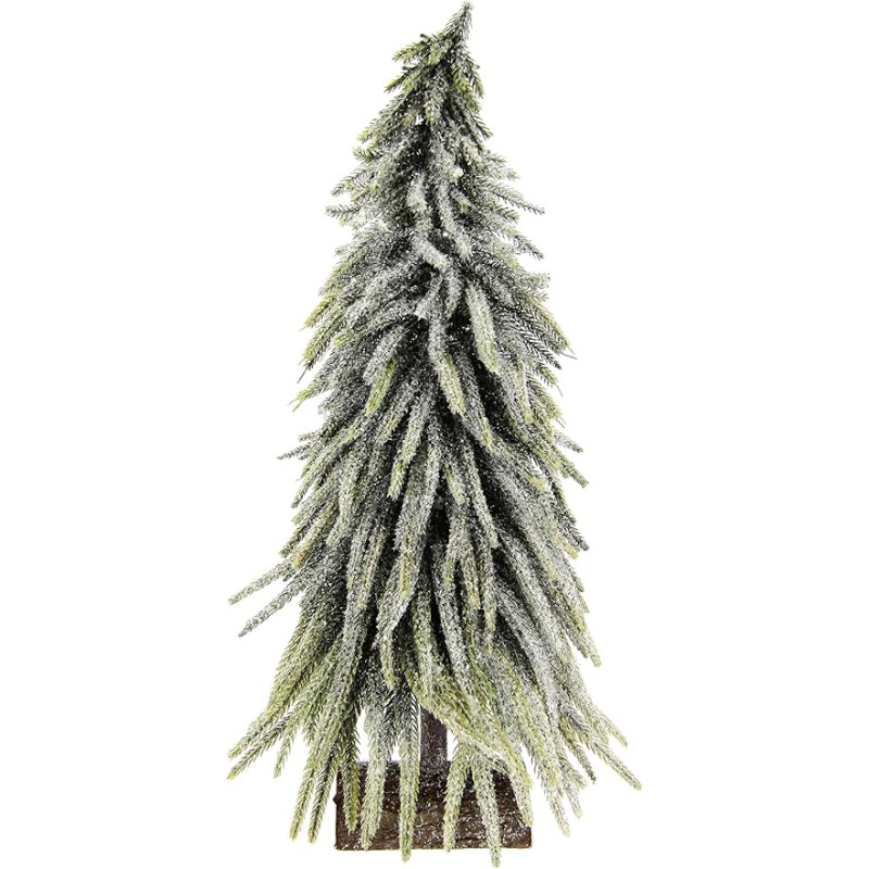 Artificial Mini Christmas Tree on Wooden Base Iced Snow Snowy Artificial Snow Christmas Tree Art Artificial Fir Small Christmas Tree Christmas Decoration