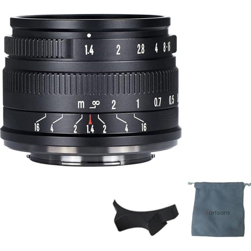 7artisans 35mm F1.4 Mark II APS-C fiksuoto rankinio fokusavimo didelės diafragmos objektyvas, suderinamas su 