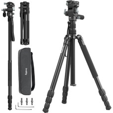 SMALLRIG 73 colių vertikalaus / horizontalaus įrašymo vaizdo įrašų trikojis su greito atleidimo plokštele, skirtas DSLR fotoaparatams, su nešiojimo krepšeliu 11lbs / 5kg FreeBlazer CT195-4307