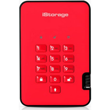 iStorage IS-DA2-256-1000-R 1TB diskAshur2 USB 3.1 secure portable encrypted hard drive - Fiery Red