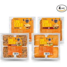 Steiner's Low Carb High Protein Bread Box | Bread (1 x 280 g), Toast (1 x 280 g), Buns (1 x 280 g, 4 Pieces), Seed Rolls (1 x 280 g, 4 Pieces) | Carbohydrate Reduced Diet | Keto Food