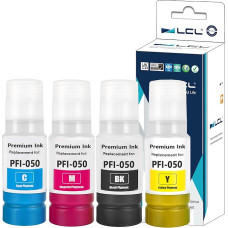 LCL Compatible Ink Cartridge PFI-050 PFI-050BK PFI-050C PFI-050M PFI-050Y Pigment (4PK Pigment 70ml KCMY) Replacement for Canon ImagePrograf TC-20 TC-20M