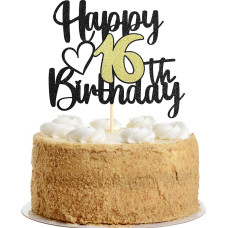 Sumerk 1 gabalas 16-ojo gimtadienio berniukas Laimingas 16-ojo gimtadienio tortas Topper Tortas dekoracija 16-ojo gimtadienio moteris Vyras Tortas Topper 16-ojo gimtadienio torto dekoracija