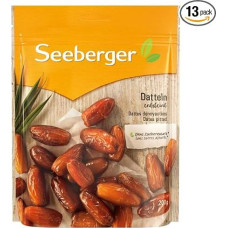 Seeberger Dates Pack of 13: Honey Sweet Dates with Creamy Pulp - for Natural Sweetening of Food - Stoned, Dried & Unsulphured - No Added Sugar, Vegan (13 x 200 g)