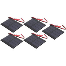 HappyFit 5-teiliges Mini-Solarpanel-Batteriezellenplatinenmodul mit 30 cm Draht 60 x 80 x 3 mm DC 0,65 W 1,5 V