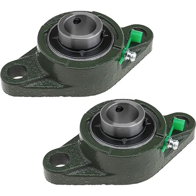OTOTEC 2pcs UCFL204 20mm Rhombic Flange Bearing Bore 2 Screws Self Aligning Cast Housing Steal Block and Oil Nozzle for Conveyor Systems Printing Machine
