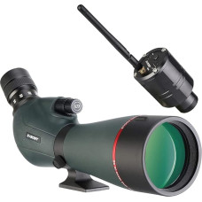 Svbony SV406P 80ED optinis taikiklis su 2MP WiFi kamera, dvigubu fokusavimu, keičiamu 1,25 colio astronominiu okuliaru, ED stiklo BaK4 prizmės FMC optika, vandeniui atsparus taikiklis paukščiams stebėti
