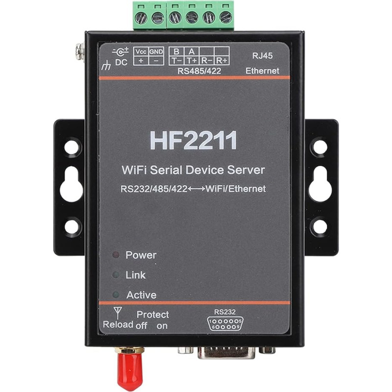 Hf2211 Serijinių įrenginių serveris Rs232 / 485/422 į WiFi Ethernet DTU trumpųjų pranešimų ryšio modulis Serijinių 5-36VDC duomenų perdavimo įrenginių palaikymas, pramoninė jungtis