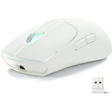 MAGIC-REFINER Attack Shark Aerox X5 Wireless Gaming Mouse, Ultralight 49g, Tri-Mode (BT5.0/2.4G Wireless/Type-C), RGB Bluetooth Mouse, Optical Sensor Pixart 4000DPI, Long Battery Life, PC/MAC White