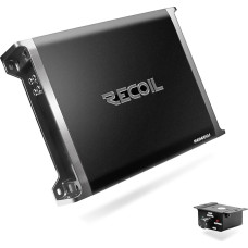 RECOIL RED600-1 1320 W D klasės automobilinio garso monobloko žemų dažnių garsiakalbio stiprintuvas, 1 omų stabilus nuotolinis žemų dažnių valdymas