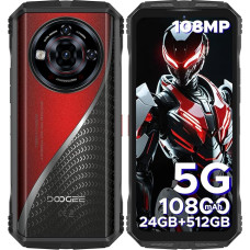 DOOGEE S118 PRO Lauko mobilusis telefonas 5G, Dimensity 7050, 24GB + 512GB, 10800mAh/33W, 108MP + 20MP naktinio matymo lauko išmanusis telefonas be sutarties 