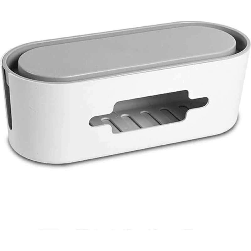 PORRASSO kabelių dėžutė Kabelių valdymo dėžutė Kabelių organizatoriaus laikymo dėžutė, skirta maitinimo juostelėms, adapteriams ir kabeliams slėpti - 12,6 x 4,7 x 5,1 colio balta