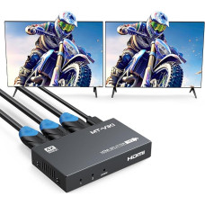 MT-VIKI 4K60Hz HDMI Splitter 1 in 2 Out Simultaneously HDMI Splitter 2 Monitors Mirror HDMI Splitter 1 x 2 EDID HDCP 2.2 40 m Long Distance Transmission