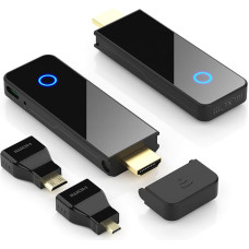 BEQOOL belaidis HDMI siųstuvas ir imtuvas - 4K dekodavimo 1080P 60Hz išvestis, dviejų dažnių 2,4/5GHz, 98FT, vaizdo ir garso transliacijos iš nešiojamojo kompiuterio, kompiuterio, STB, fotoaparato į televizorių, projektorių, monitorių (juodas)