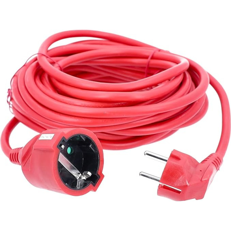as-Schwabe 51013 Musical Power Extension Cable 10 m Red PVC Cable Guide H05 VV-F 3G1.5 IP20 Interior German Import