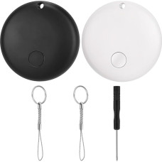 LOSHALL 2/4 Pack Smart Tags Item Finders Works with Apple Find My (iOS Only), Tracker Tag Item Locator for Key, Luggage, Backpack, Wallet, Pet (1 White + 1 Black)