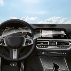 SHAOHAO Pack of 2 Compatible with BMW 3 Series G20 G21 G28 2019-2023 (Navigation + Dashboard) Screen Protector GPS 9H Anti-Fingerprint Tempered Glass Screen Protector Tempered BMW G21 BMW G20