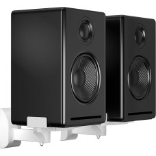 suptek SPM201XLW Dvigubas šoninis knygų spintos garsiakalbių laikiklis Sieninis laikiklis dideliems aplinkos garsiakalbiams Išlaiko iki 30 kg