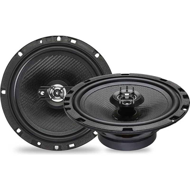Caliber Car Speaker Set 120 W - Set of 2 Car Speakers - Diameter 16.5 cm - Coaxial Speaker 2-Way - 30 mm Mylar Dome Tweeter - Black - 6.5 Inches