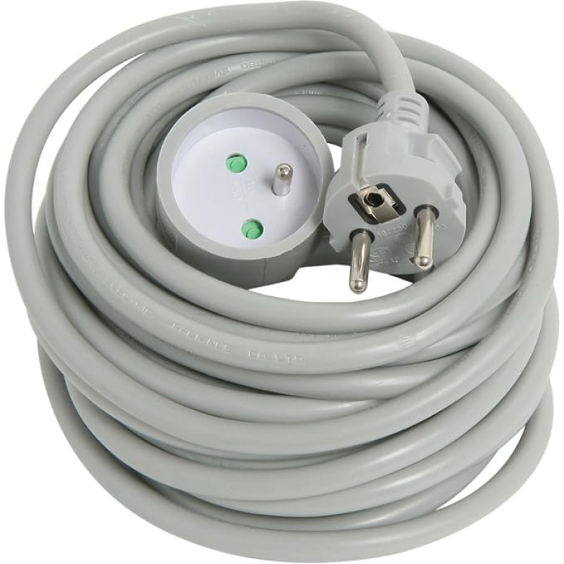 Debflex 335262 Extension Plastic Sheathed Cable HO5VV-F 3G1.5, Hanging, 10 m, Grey