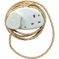 Senovinio stiliaus elektros ilgintuvas su puikiu Viktorijos laikų vaniliniu kištuku (baltas kištukas)