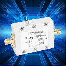 Mažo triukšmo stiprintuvas, 1 vnt Mažo triukšmo stiprintuvas 22 dB didelio stiprumo LNA 50M-4GHz dažnių juostos plotis NF = 0,6 dB RF FM HF VHF/UHF mėgėjiškas radijas -110 dBm