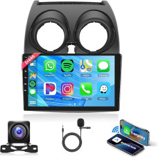 2G 64G Android Car Radio for Nissan Qashqai 2006-2016 with Wireless Carplay Android Car 9 Inch Touchscreen Car Radio with Navigation GPS Mirror Link Bluetooth FM/RDS Radio WiFi USB Reversing Camera