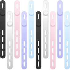 10 Stück Silikon-Kabelbinder, wiederverwendbare Kabelbinder, Kabelbinder mit Verschlussschnalle, elastisch, verstellbar, Kabelorganisator, Draht-Organizer, Kabelbinder für Zuhause, Büro