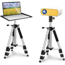 INMOZATA Projektorständer Universal Projektorhalterung Höhenverstellbar 50cm bis 120cm Projektorständer mit Ablage und Kugelkopf für Laptop Ständer Projektor Kamera Ideal für Indoor Outdoor Filme