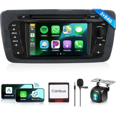 2G + 64G automobilinis radijas Seat Ibiza 2009-2013, podofo 6,2 colių jutiklinis ekranas Android 13.0 radijas su belaidžiu Carplay Android automobilinis belaidis EQ BT GPS veidrodis FM RDS USB atbulinės eigos kamera