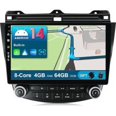 JOYX Android 12 Car Radio Suitable for Honda Accord 7th (2002-2007) - 4G+64G - Built-in DSP/Carplay/Android Car - Camera MIC Free - With SWC WiFi BT5.0 4G DAB 360-Camera Fast Boot - 2 DIN 10.1 Inch