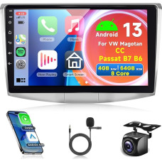 8 branduolių 4G + 64G belaidis Carplay Android 13 automobilinis radijas 2 DIN VW Magotan/CC Passat B7/B6 2010-2015 10.1 colių automobilinis radijas su Android automobiline navigacija GPS WiFi Mirror Link Bluetooth FM/RDS/EQ/SWC gale