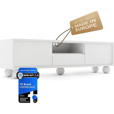 VERNESAGE TV Board - TV Lowboard [with Beech Wood Feet] & Cabinet with Cable Management - Sideboard for Living Room | TV Table, Chest of Drawers, TV Shelf | Modern Living Room Cabinet