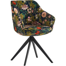 B&D home Pandora 11124-PETR-1 Pasukama minkšta kėdė su porankiu Kriauklė Kėdė minkštas dizainas Valgomasis kambarys Studija Modernus dizainas Velveto audinio gėlės